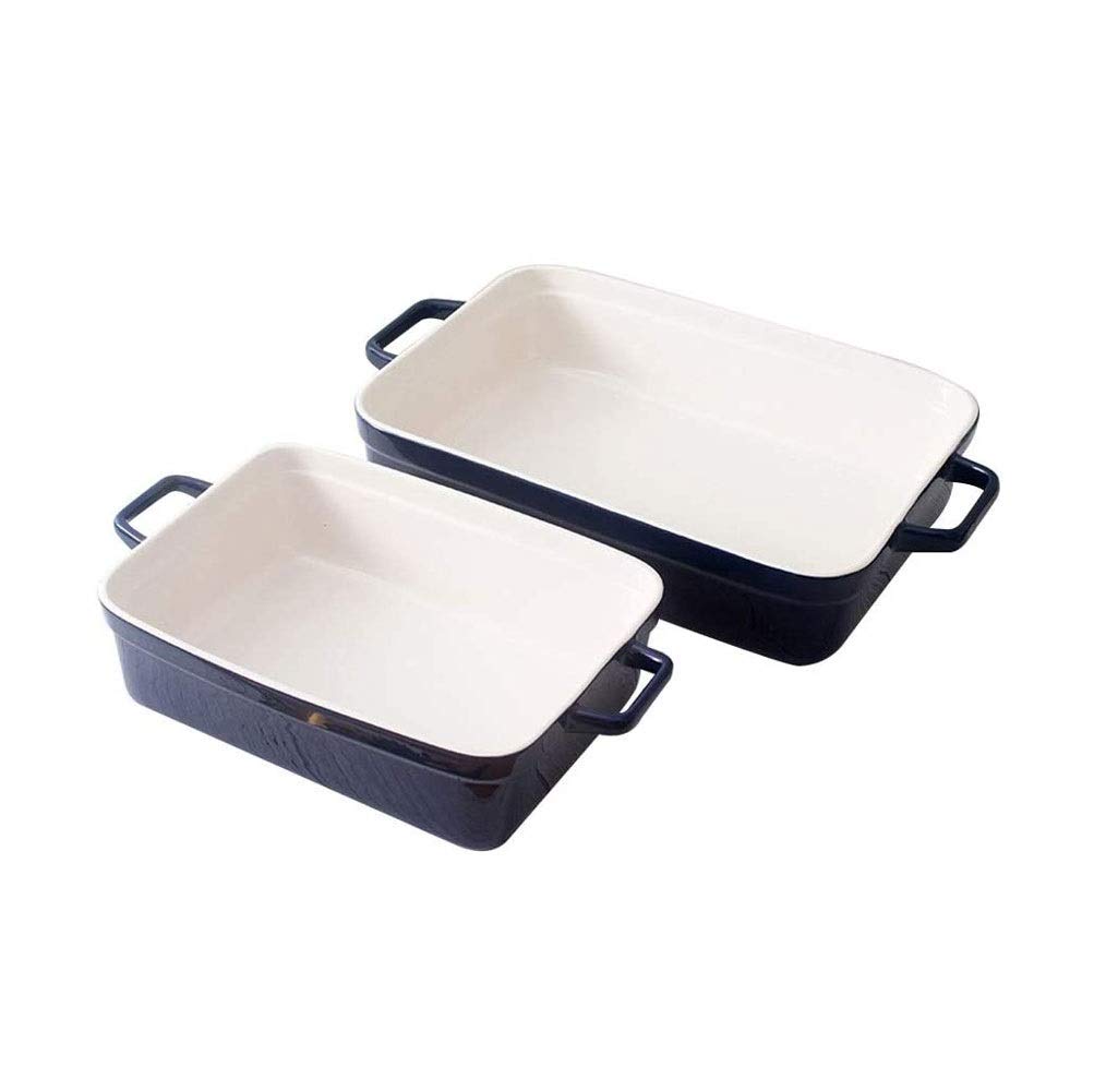 Placa de cazuela para Hornear Casserole Set 2 Ajuste de Platos para Hornear PANTENGA DE LASAÑA Rectangular PANTENERSO para COCINAR LA Cocina DE Cena para Pantallas para HOGARES