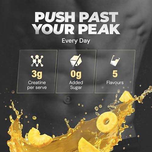 Image of Nutrabay Gold Micronised Creatine Monohydrate Powder 3000 mg Creatine per Serving, NABL Lab Tested - Increases Muscle Mass, Strength & Power - Pre /Post Workout Supplement - 250g, Pineapple