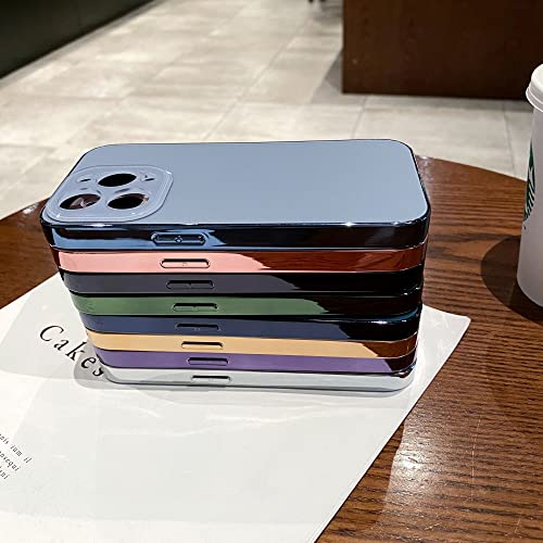 Coque iPhone 12 acrylique givré et TPU galvanisé de couleur unie or