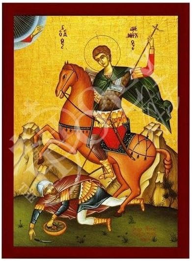 Saint Demetrius Greek Orthodox Icon, Handmade, 15.75x19.68 in (40x50 cm) image 5