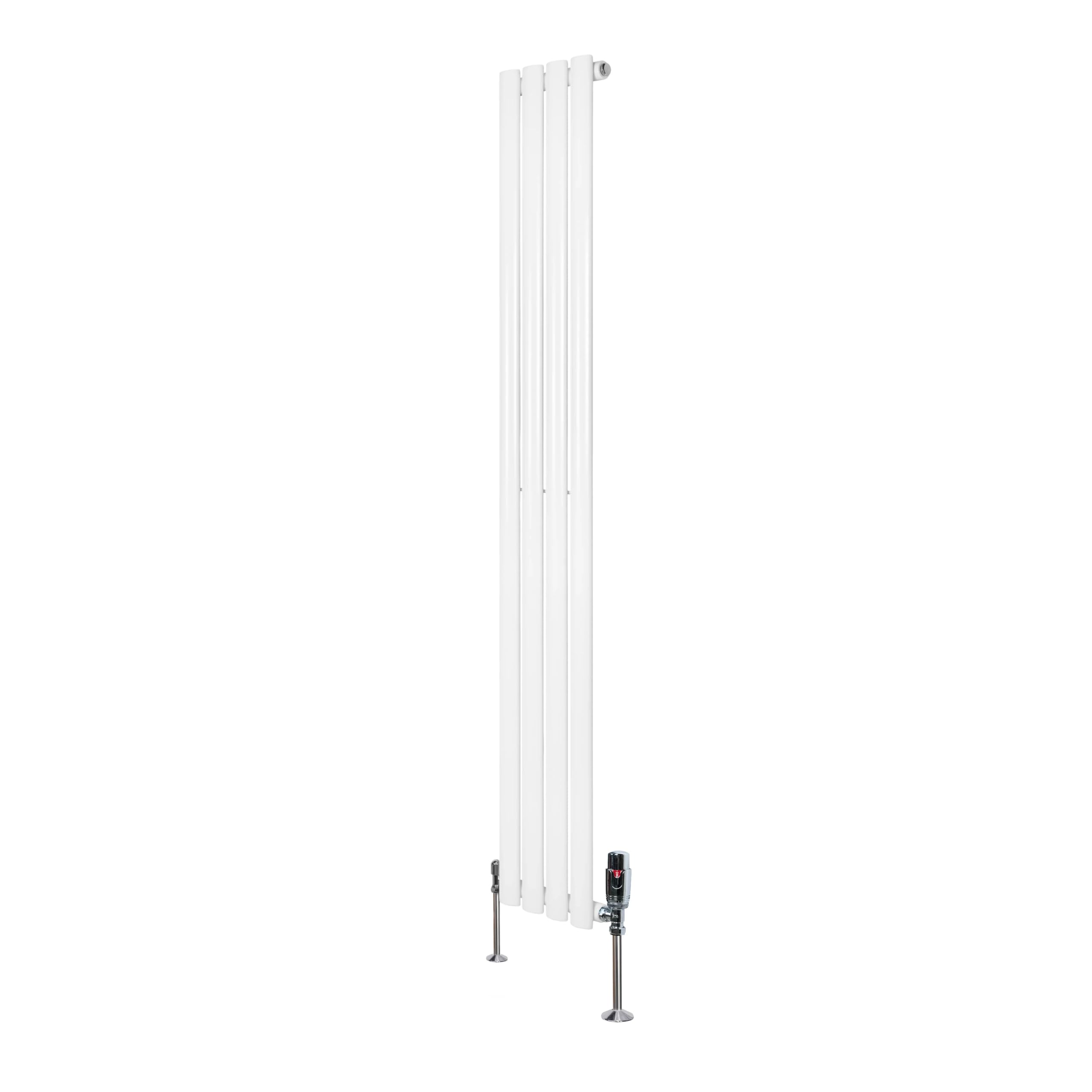 B&Q -  Oval Single Column Radiator 1600mm X 360mm & Trv Chrome Valves Modern Designer Single Panel