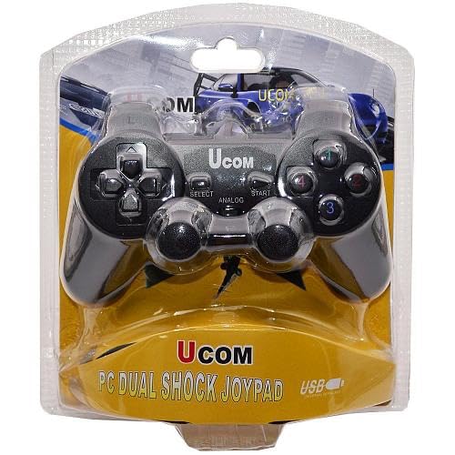 BVG USB Joystick, UCOM USB PC Dual Shock Controller, Wired Gaming Gamepad, Black, Compatible with Windows 11/10/8/7
