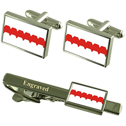 Gemelos Bandera de Omsk Rusia Grabado Clip Set de Regalo para Hombre