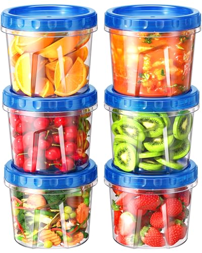Comparison: Best Soup Storage Container 5 BiuLeon 6 Pack-24 oz Freezer Storage Containers, Plastic Food Storage Containers with Twist Top Lids, BPA Free and Reusable Soup Containers with Lids, Leakproof/Microwave/Dishwasher Safe