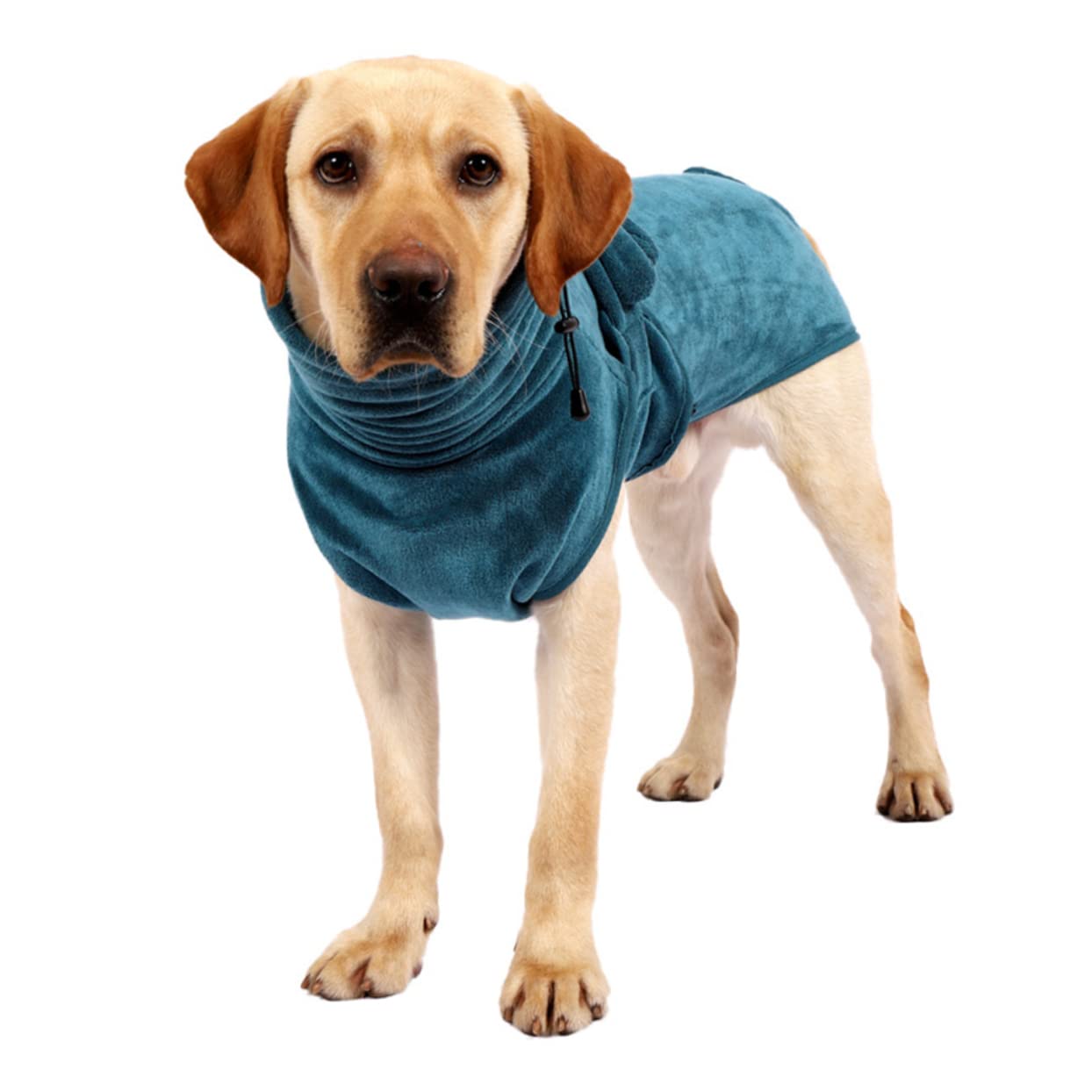 Hundebademantel Grün Schnelltrocknend aus Nylon Polyester für Hunde | Taillengürtel, Verstellbare Passform für Welpen und Ausgewachsene Tiere, Leicht zu Reinigen