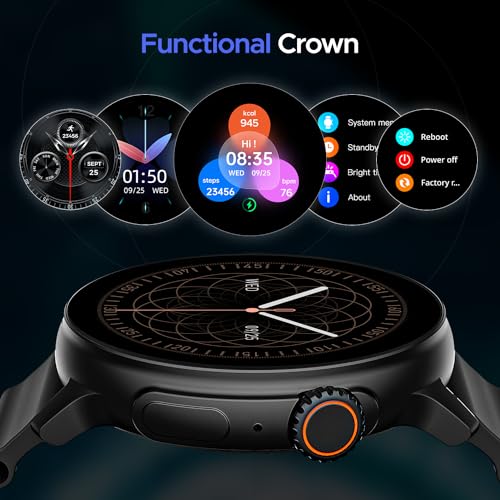 Image of boAt Lunar Tigon Smart Watch w / 1.45 inch (3.6 cm) AMOLED Display,Advanced BT Calling,Always on Display, Functional Crown,Premium Design & Ocean Ridge Strap,IP67,HR & SpO2 Monitoring(Active Black)