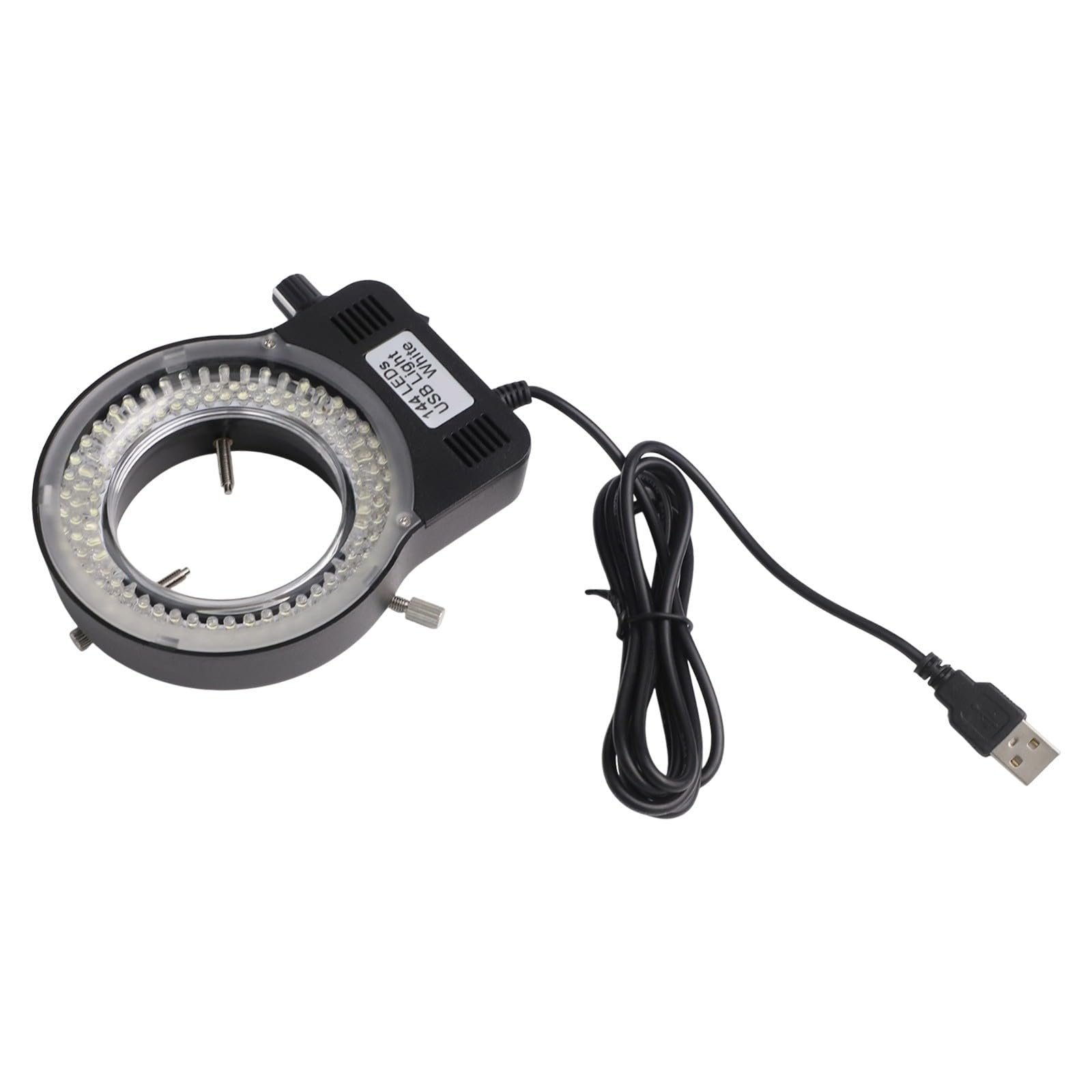 Lampada illuminante per microscopio a LED, regolabile, 72/144 LED per luce ad anello con alimentazione USB, luce bianca da 5 W, temperatura di colore 6500-7000 K, per design rotondo, per