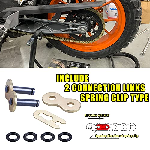 Mrelc Gold 520 X-Ring Chain + Chain Breaker,112 Links With Connecting Master Link #TOP2