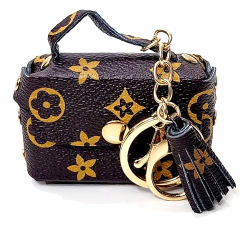 Image of JSR Designer Mini Bag Keychain with Tassel, Gold Chain, Multiple Patterns, Fashion Accessory For Car Bike Purses And Gifting