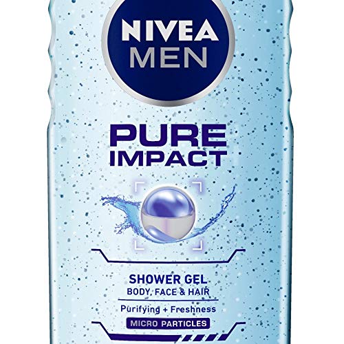 Image of Nivea Pure Impact Shower Gel for Men, 250ml (Pack of 3)