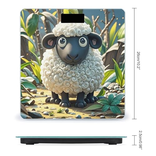 Báscula Digital Cartoon Black White Sheep de Vidrio Templado miniatura 2