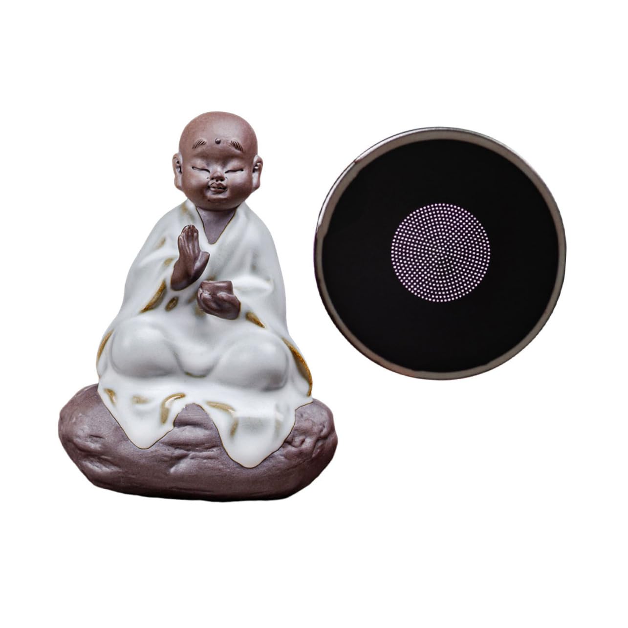 1juego Infusor De Té Cerámico Miniatura Diseño De Buda Accesorios Para Ceremonia Del Té Compacto y Ligero Para Decoración Del Hogar Para y Uso Personal