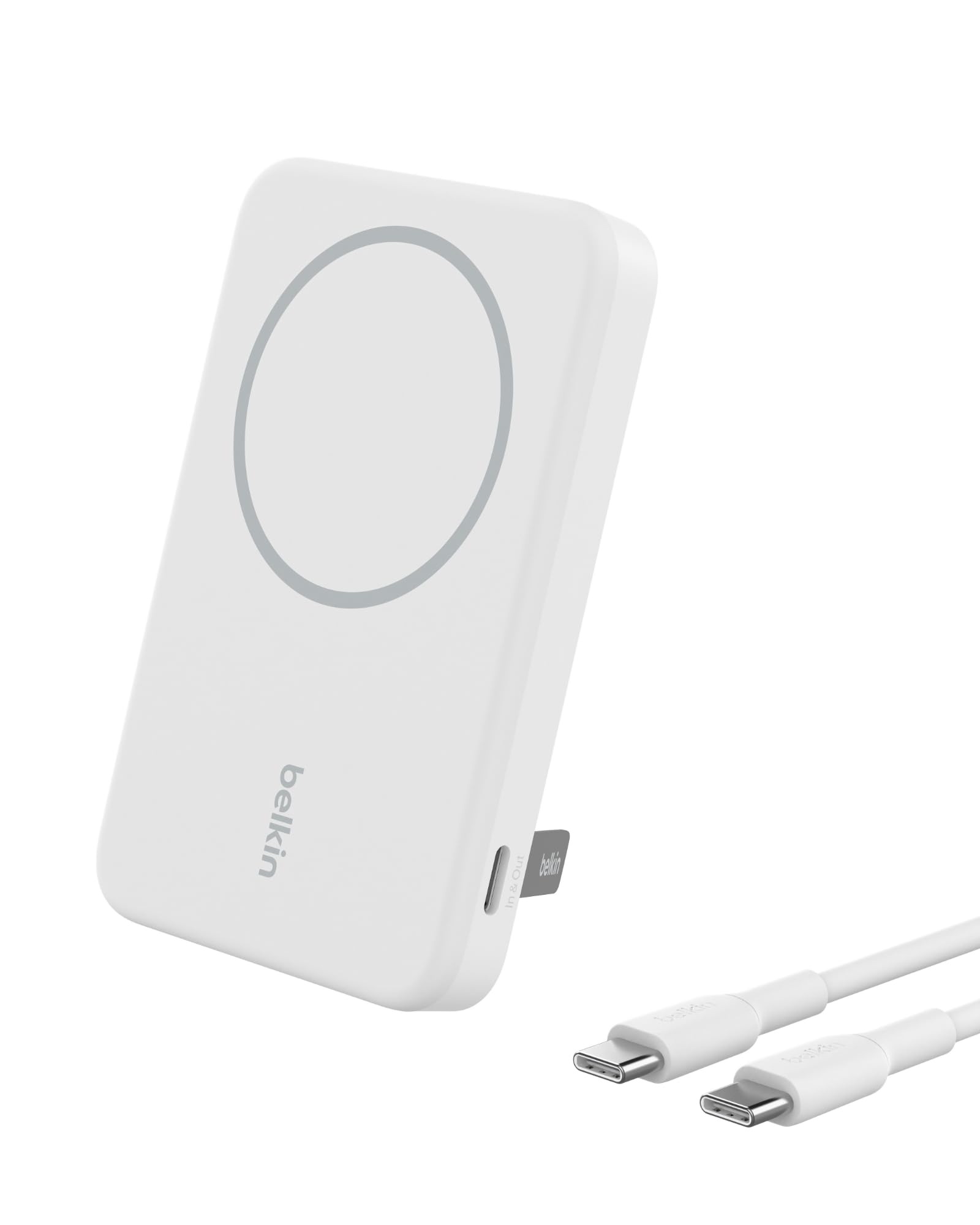Belkin BoostCharge Pro 5000 mAh Qi2 Magnetic Power Bank | iPhone 16, 15, 14, 13 | White (B0CTJC8H3Q) Amazon Price History, Amazon Price Tracker