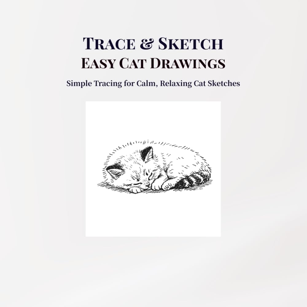 Trace & Sketch Easy Cat Drawings: Simple Tracing for Calm, Relaxing Cat Sketches