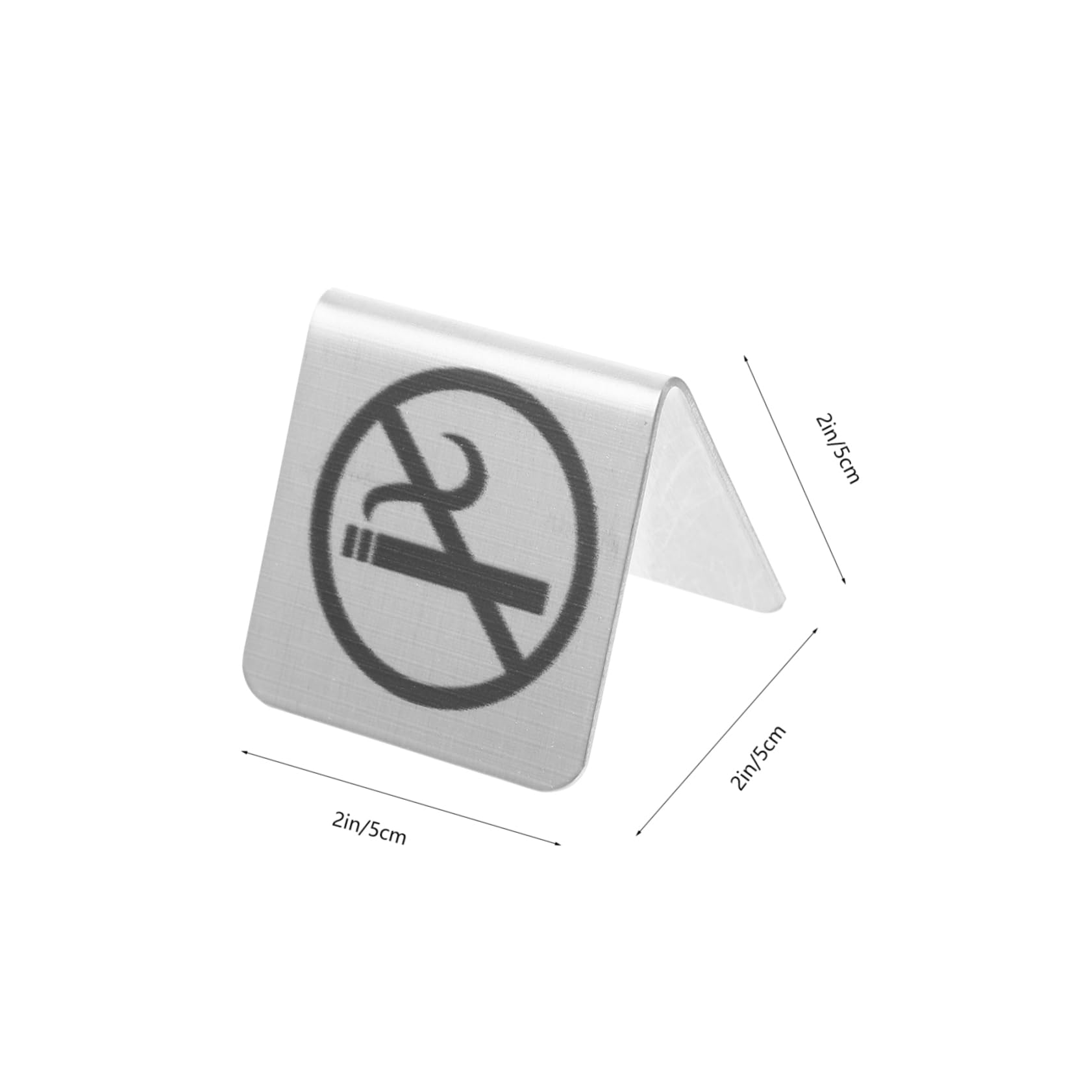 SOLUSTRE Edelstahl Nichtraucher Schild Doppelseitig 2X2 Zoll Rauchverbotsschild Tischplatte Für Büro Und Gastronomie Innenbereich Kompaktes No-Raucher-Tischschild