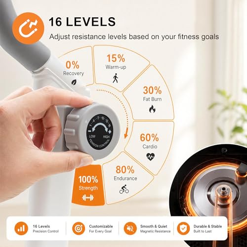 Image of Upgraded Magnetic Stair Stepper for Home, 16-Level Adjustable Resistance up to 77LBS, with Cup Holder & Bluetooth APP, Folding Compact Cardio Climber, 350LBS Capacity