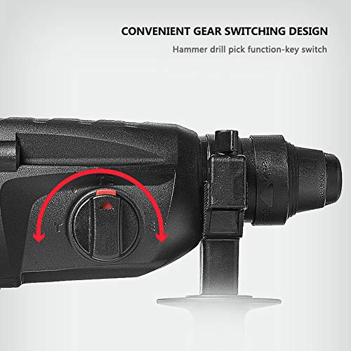 QHYXT Akku-Bohrhammer, bürstenloser Motor, Schlagbohrmaschine mit DREI Funktionen, einstellbare Geschwindigkeit… – Bild 6