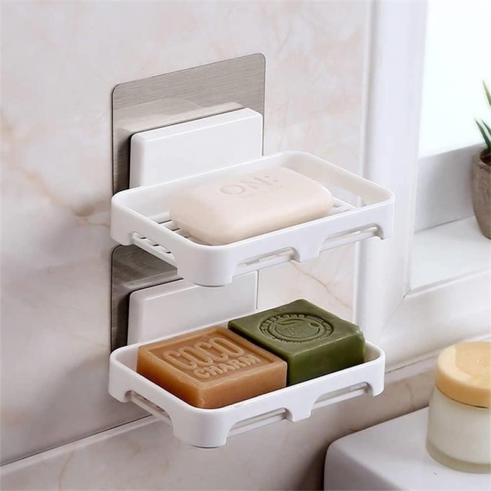 Jabonera, Jabonera montada en la Pared, cajón, Soporte de Drenaje, Caja Almacenamiento Esponja Cocina, Ahorro jabón, fácil Limpieza(Pink)