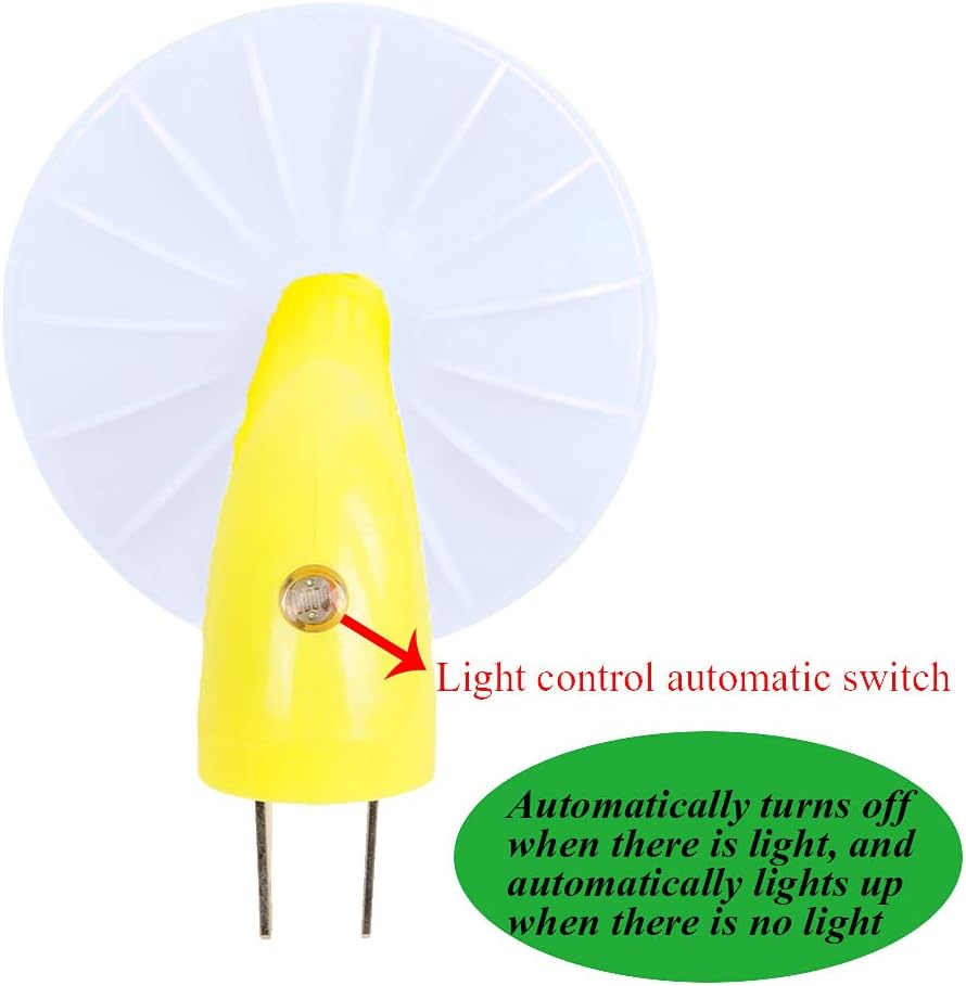 ESUPPORT Mushroom-Shaped Energy Saving Sensor LED Night Light with Plug Colorful(Average Life Expectancy 50000h)