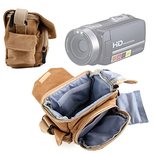 DURAGADGET Light Brown Medium Sized Canvas Bag w/Pockets & Customizable Interior - Compatible