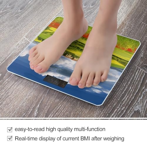 Báscula digital de baño con vidrio templado y pantalla LED miniatura 5