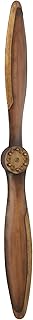 Deco 79 Metal Airplane Propeller Home Wall Decor Wood Inspired 2 Blade Wall Sculpture with Gold Aviation Detailing, Wall Art 5" x 2" x 56", Brown