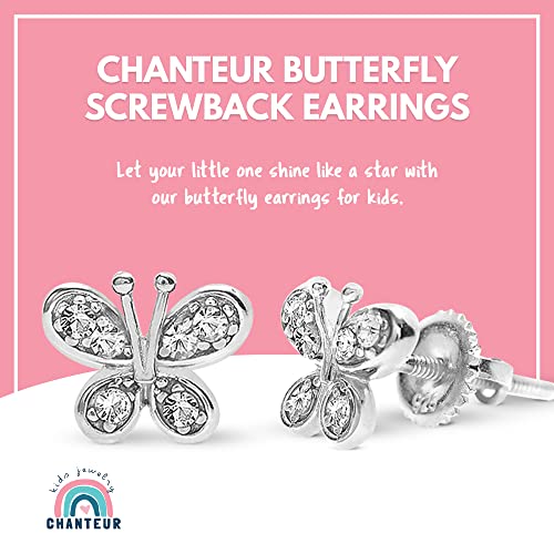 Image of Crystal Butterfly Kids Baby Girl Earrings With Elements
