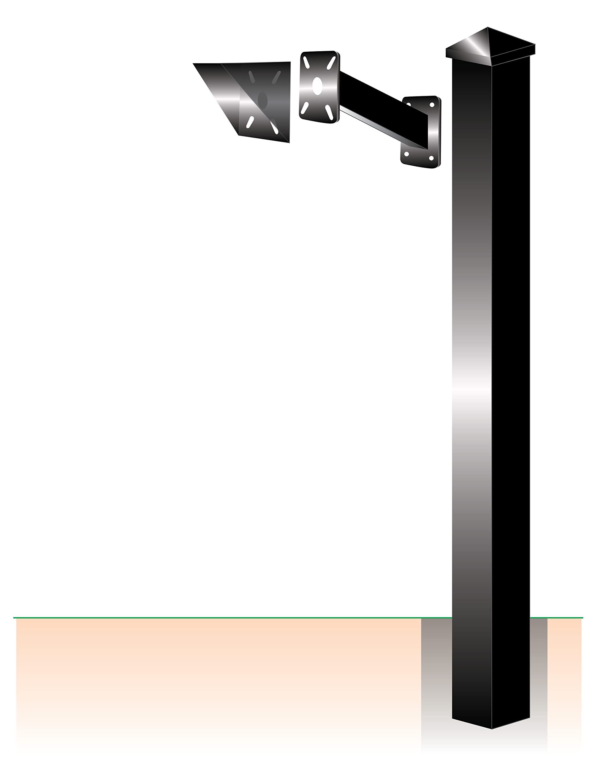 Pedestal Universal Aluminum Pad Mount Gate Opener Card Readers Access Control Keypads Black