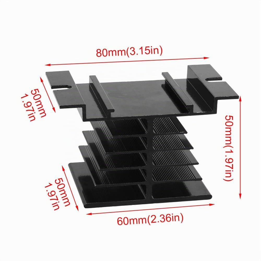 Lot de 3 relais SSR-40 DA 40 A DC 3-32 V vers AC 24-380 V SSR SSR + dissipateur thermique
