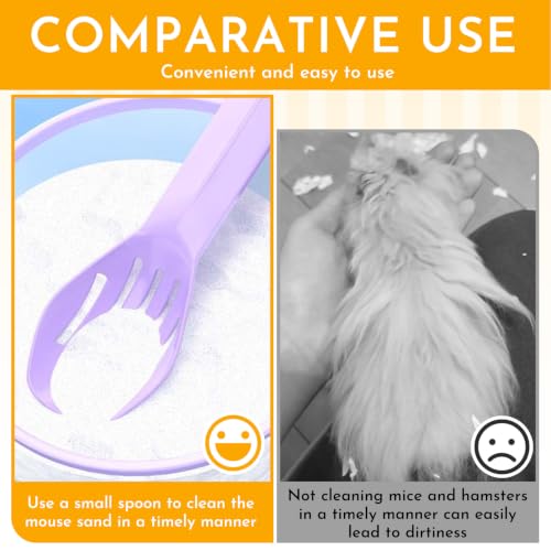 Image of 9Pcs Bathing Sand Scooper for Hamsters, Small Pet Grooming | Hamster Bedding Scooper,Pet Cleaning Tool,Small Pet Grooming
