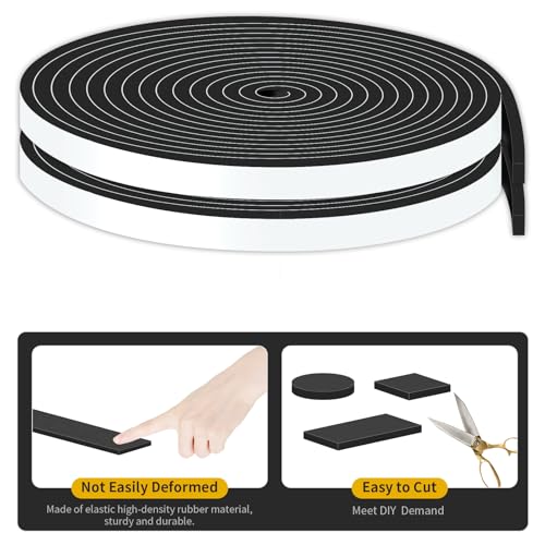 Image of Weather Stripping,High Density CR,Reduce Noise,1 /4 in x 1 /4 in x 33 Ft | Weather Stripping,Soundproof,Cold Insulation,Foam Insulation Tape for Door,Front Door Frame,Windows,Sliding Door,Black