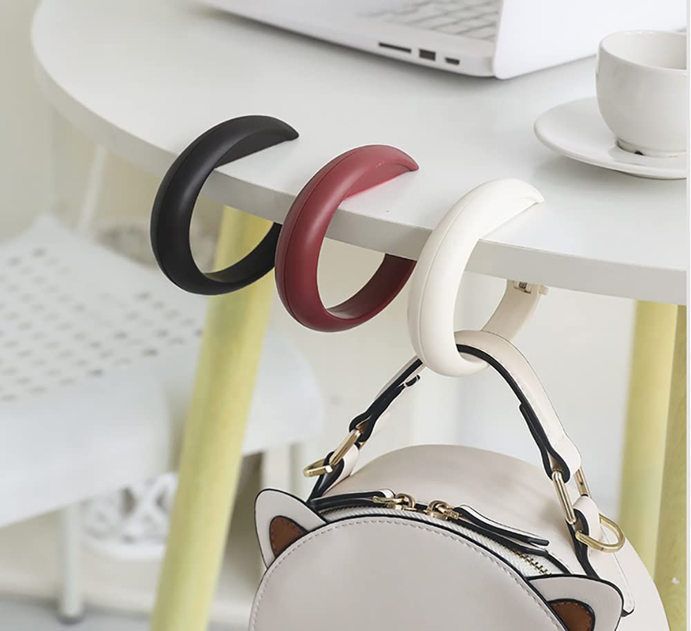 Sweet Seven 3 PCS Foldable Handbag Hangers for Tables - Portable Desk Hooks for Women's Bags - Durable ABS Material - Ideal for Cafes, Libraries, and More