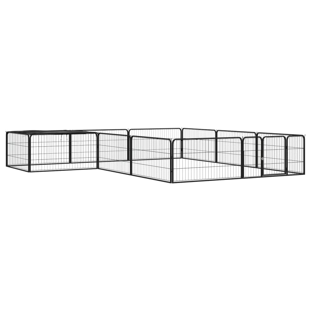 Parco per cani, 12 pannelli, 100 x 50 cm, in acciaio verniciato a polvere | Recinzioni per animali domestici Cane Cuccioli Conigli