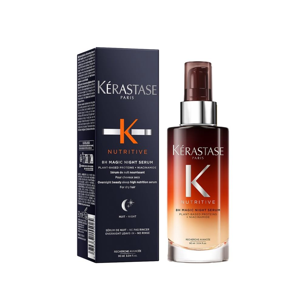 Kérastase Nutritive Nourishing Hair Serum with Niacinamide, Overnight Leave-In Treatment for Dry Hair, Lightweight and Non-Greasy, 8H Magic Night Serum