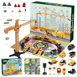 Advent Calendar 2025 Kids, Car Advent Calendar Construction Vehicles Toy Set with Game Map, 24 Days Christmas Countdown Calendar Toy Engineering Cars Gifts for Kids 3-8 Years Old