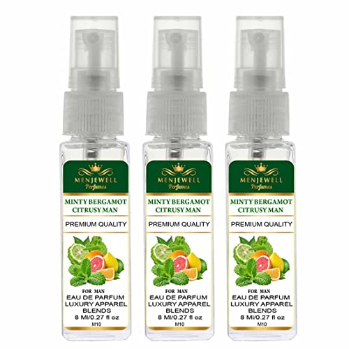 Menjewell Minty Bergamot Citrusy Man Eau De Parfum For Men| Luxury Apparel Parfum| EDP For Men (Pack Of 3) 8ml For Rs. 184 @ 74 %