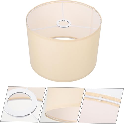 Miniatura 2 de Uonlytech Elegante pantalla de lino beige de repuesto para lámpara de pie de lino, pantalla de escritorio, fácil de instalar, clips extraíbles para