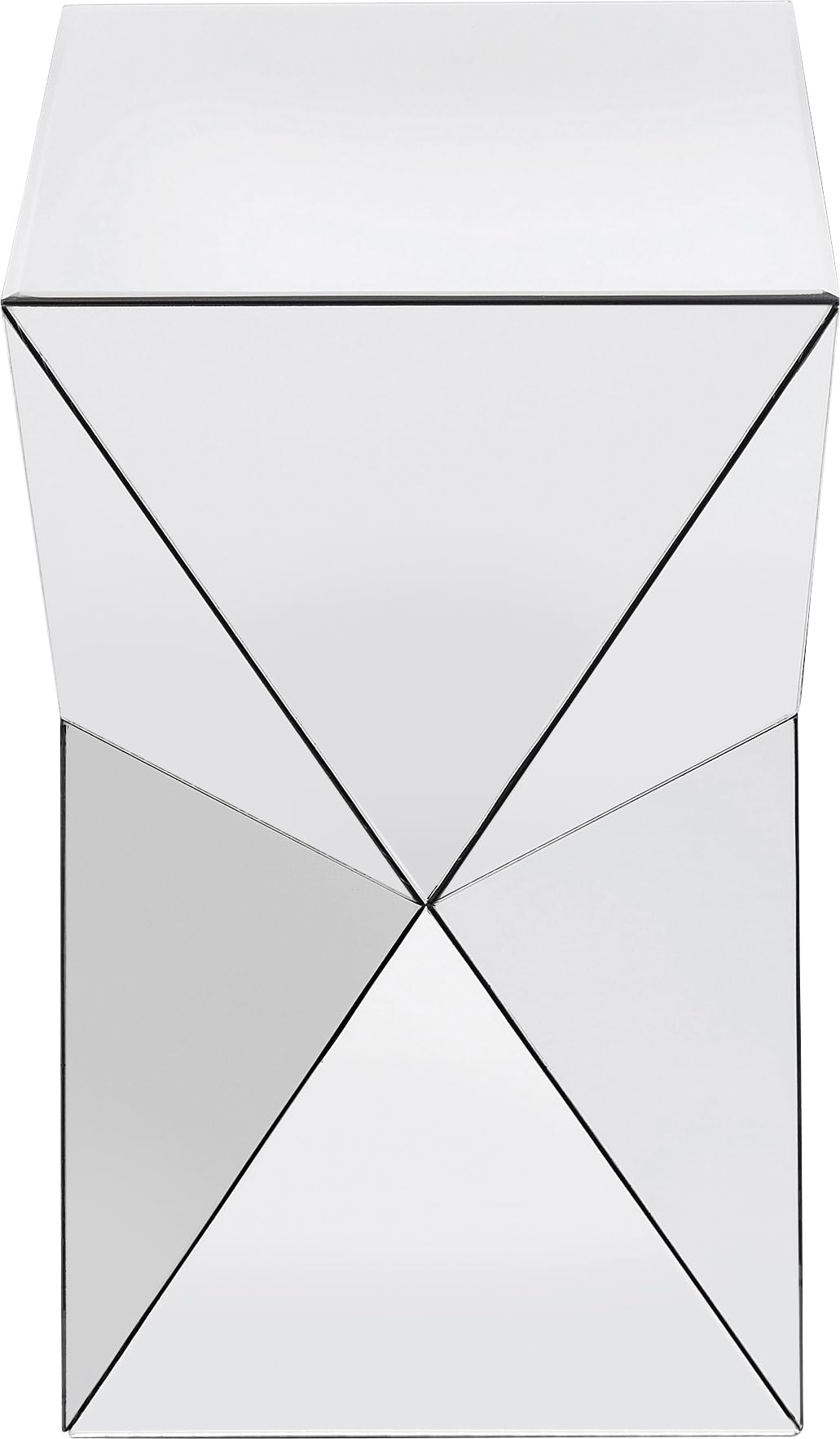 Kare Design Tavolino Luxury Triangle, Argento/ A Specchio, 54X32X32Cm, Forma Geometrica | portata fino a 10 kg, forma quadrata, specchio, tavolino da divano, comodino, geometrico, soggiorno