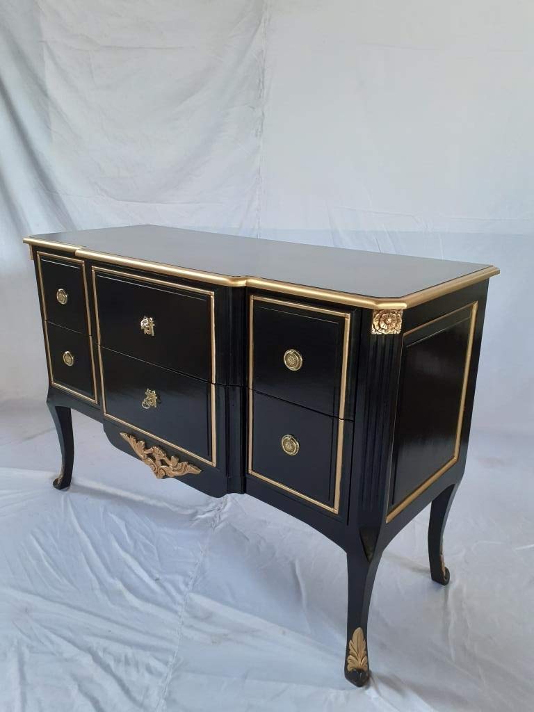 Commode Rococo / Baroque Palazzo INT – Bleu Vert – 2 Tiroirs – Vintage Reproduction – 80x96x43 Cm