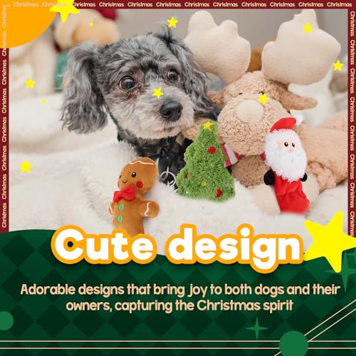 ALL FOR PAWS Weihnachts-Hundespielzeug - Festliche Plüschspielzeuge,Ideal für Apportierspiele und als interaktives kleine, mittlere und große Hunde. (Holiday Toys)