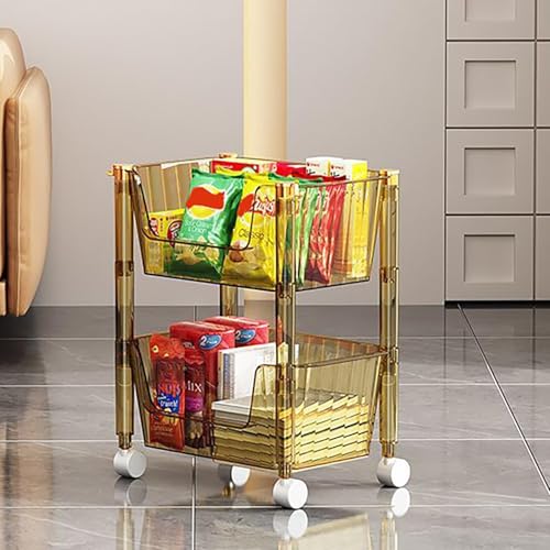 Carrello Multiuso a 2/3/4 Ripiani con Ruote, Organizer e ripiano per Il Bagno, Soluzione di stoccaggio Versatile per Soggiorno, Cucina, Bagno e spazi ristretti.
