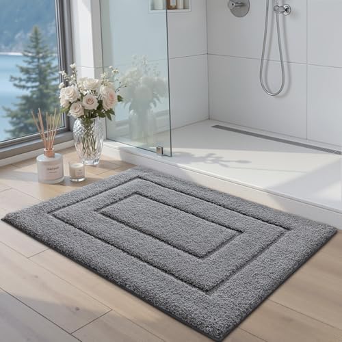 DEXI Badezimmerteppich, extra weich, saugfähig, Premium-Badteppich, rutschfeste, Bequeme Badematte, Teppich für Badewanne, Dusche… – Ansicht 3