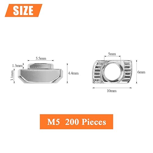 Miniatura 19 de 240 piezas de tuercas T de la serie 2020, kit surtido de tuercas de ranura M3 M4 M5 T