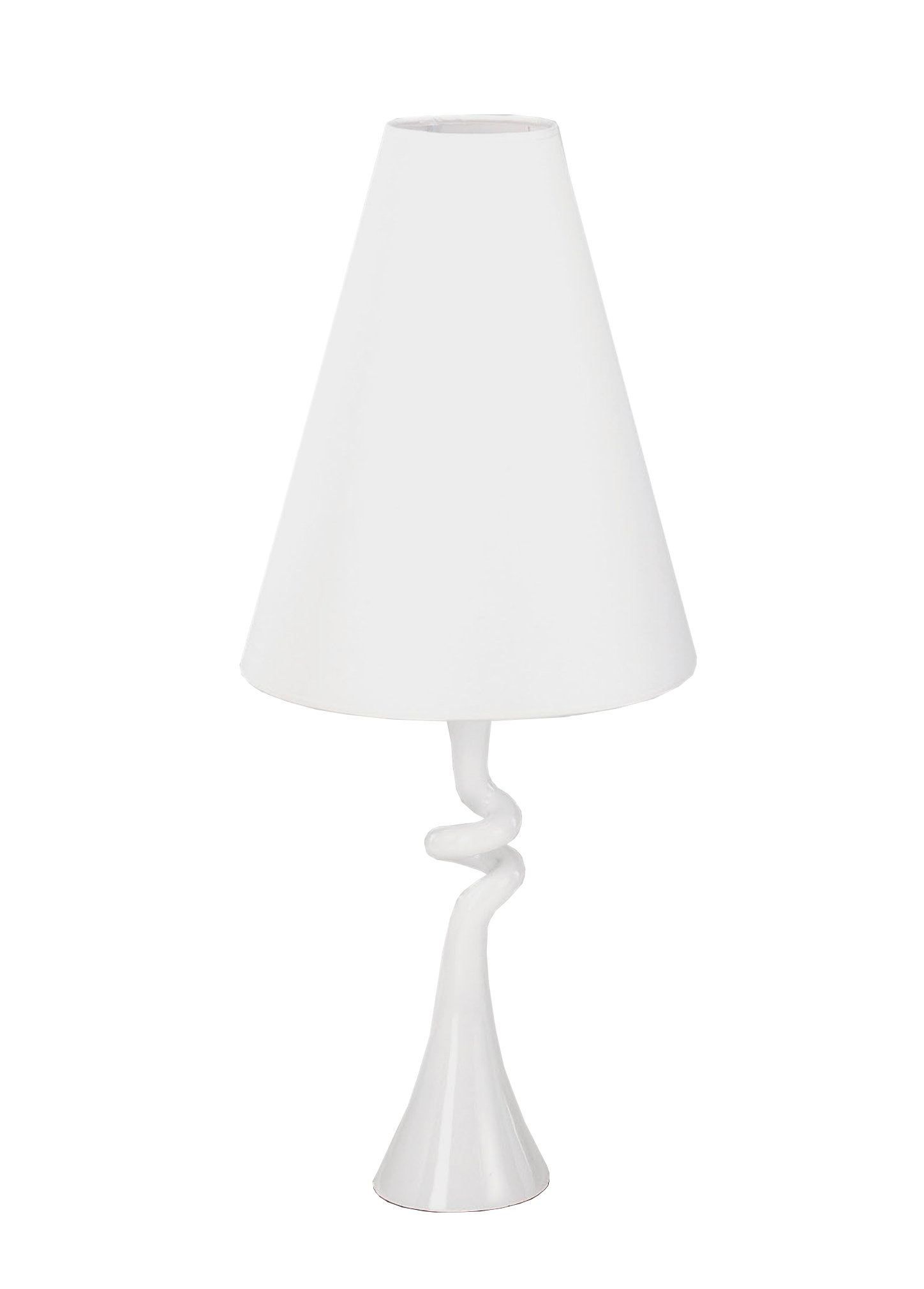 Onli Bianco - Tischleuchte Capriccio Weiß - Fuß Aus Kunstharz, Lampenschirm Aus Stoff - 35 X 85 Cm - Schlichtes Aber Originelles Design