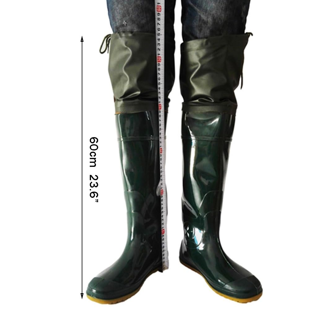 Wodoodporne wodery, Wodery wędkarskie Wodery biodrowe 60 cm długości PVC Wodery biodrowe, wodoodporne i odporne na zużycie buty do brodzenia na polowania i wędkowanie(10)