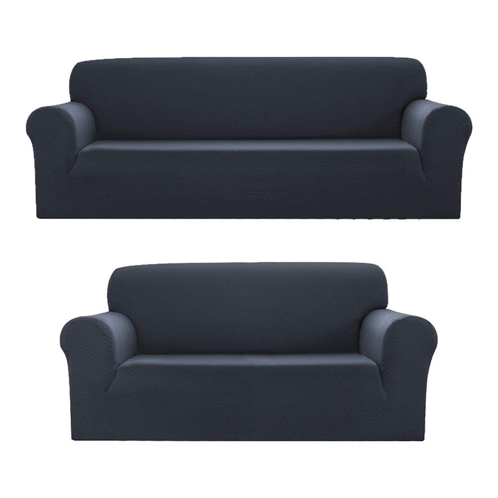 Sapphire Home 2-Piece Sofa and Loveseat Slipcovers, Couch Covers Set, Form fit Stretch, Wrinkle Free, Furniture Protector, Sofa Covers for Living Room