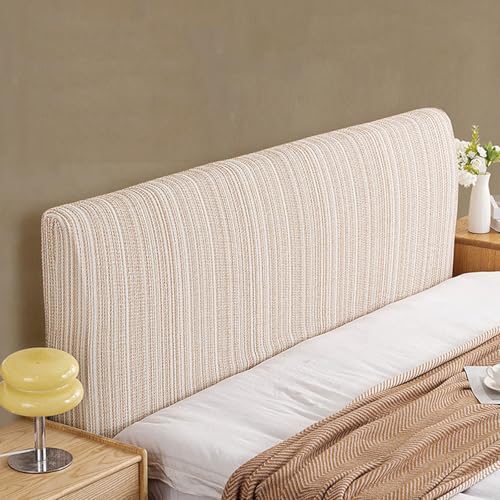 Funda elástica de lino y algodón para cabecero de cama de matrimonio (190 200 cm A)