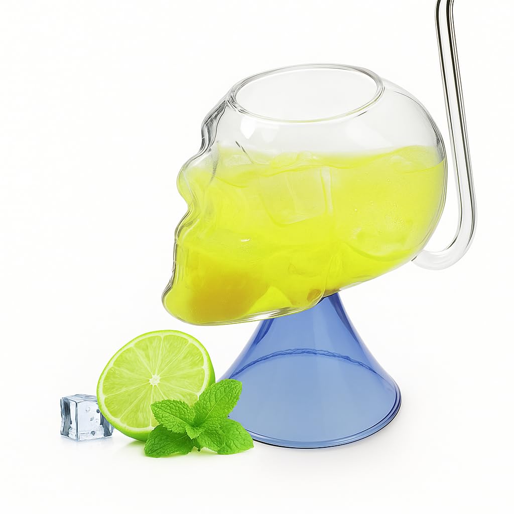 Verres à cocktail tête de mort x2 idée cadeau fête Halloween