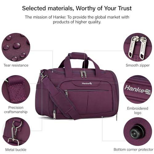 Image of Hanke Underseat Carry On Luggage Bags for Travel, Foldable Travel Bags for Women, Soft Lightweight Personal Item Travel Bag Small Carry On Bags for Airplanes, Travel Tote Bags for Women Men.(Purple