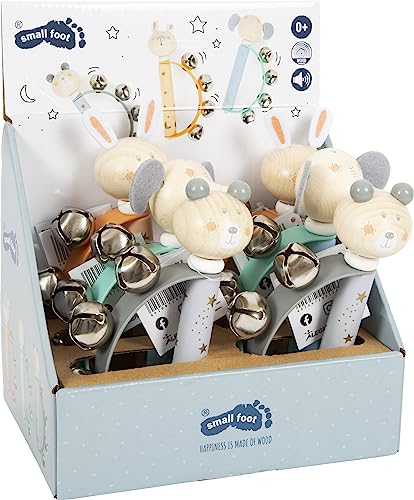 Small Foot Display Babyschellenkranz Pastell, 6er-Set Schellen- oder Glöckchenkranz für Babys und Kleinkinder, 12346